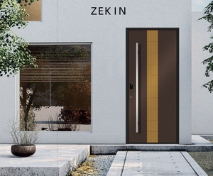 Porte intérieure en aluminium à cadre large Zekin Luxury, design ruban, isolation thermique, haute sécurité pour villa et hôtel - Product Image 1