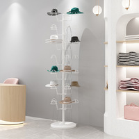 Présentoir à capuchon en fil métallique personnalisé Présentoir de chapeaux de baseball à 7 niveaux pour boutique de vente au détail