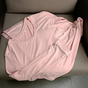 Chemise de nuit pour femmes en polyester modal en gros, chemise de nuit de pyjama lisse avec logo personnalisé pour dames - Product Image 5