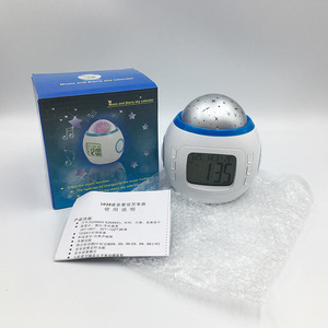 Đồng hồ báo thức reloj âm nhạc bầu trời đầy sao học sinh đồng hồ trẻ em chiếu đầy màu sắc đồng hồ điện tử - Product Image 3