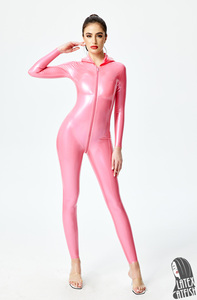 Combinaison en <span class=keywords><strong>latex</strong></span> pour <span class=keywords><strong>femme</strong></span> avec capuche intégrée - Product Image 4
