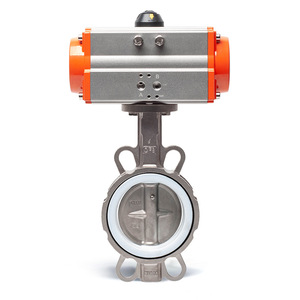 Vanne papillon pneumatique East DN50 en acier inoxydable 304, raccord à collier, siège en caoutchouc PTFE, type température ambiante - Product Image 4