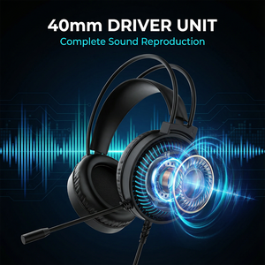 หูฟังเกมมิ่งแบบมีสาย USB รุ่น PJT-DEP2448 สำหรับคอมพิวเตอร์ พร้อมไมโครโฟน ไฟ RGB เสียงคุณภาพสูง HIFI ขายส่ง - Product Image 6