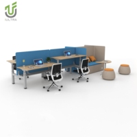 Bureau debout modulaire IULTRA moderne avec éclairage LED/RGB intégré, réglable électriquement, écologique pour une visibilité améliorée