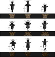 190 Pièces de Clips de Fixation et Outil de Retrait pour Voitures - 18 Tailles et Applications les Plus Courantes - Kit de Rivets à Poussoir Auto