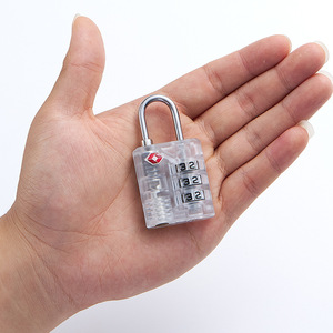 Simply TSA Approved Combination <b>Padlock</b> For Travel Bags And Suitcases Mini ABS Material White And Blue - Product Image 2