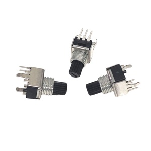 โพเทนชิโอมิเตอร์แบบหมุน 3 ขา คาร์บอนคอมโพสิต แกนแบบมีร่องเกลียว M9 ขาแบบ PC 1 ช่อง 1 รอบ ปรับได้ - Product Image 1