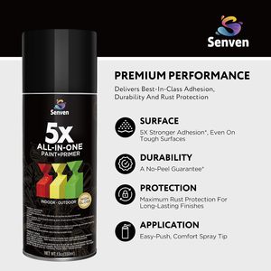 <span class=keywords><strong>Pintura</strong></span> Acrílica en Aerosol Negra <span class=keywords><strong>de</strong></span> Alto Brillo (Paquete <span class=keywords><strong>de</strong></span> 6) <span class=keywords><strong>para</strong></span> Uso en Múltiples Superficies: Metal, <span class=keywords><strong>Madera</strong></span>, Paredes, Gabinetes, Manualidades - Interior/Exterior - Product Image 3