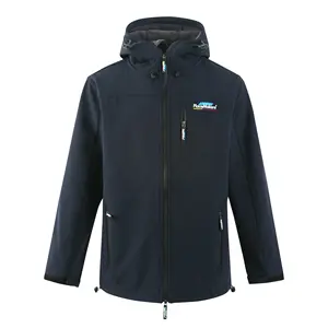 Custom Logo Unisex Fleece Bonded Lining3 layers Mountain double side Waterproof zip Hooded Men's Softshell Jackets