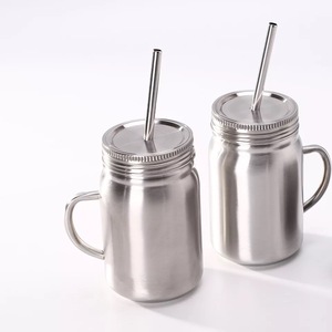 Garanzia commerciale tazze da caffè a doppia parete riutilizzabili barattolo di vetro in acciaio inossidabile 304 - Product Image 6