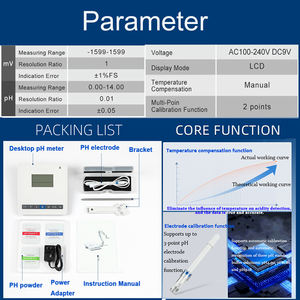 Testeur <span class=keywords><strong>de</strong></span> <span class=keywords><strong>pH</strong></span> <span class=keywords><strong>de</strong></span> bureau à compensation manuelle <span class=keywords><strong>de</strong></span> température, <span class=keywords><strong>appareil</strong></span> <span class=keywords><strong>de</strong></span> <span class=keywords><strong>mesure</strong></span> du <span class=keywords><strong>pH</strong></span>, analyseur - Product Image 5