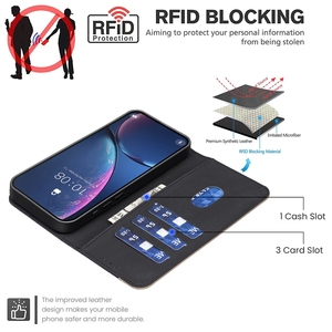 Funda de Piel Sintética con Tapa y Ranuras para Tarjetas para Tecno Spark Go <span class=keywords><strong>3</strong></span>, Funda Protectora con Soporte para Teléfono - Product Image 2
