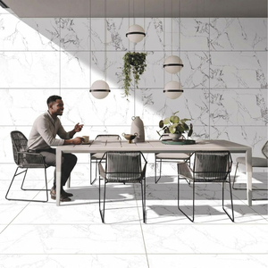 Suelo de alta calidad con aspecto de mármol 120x60 estilo europeo SPC suelo de mármol Rosalia blanco antideslizante tallado azulejo de pared de cerámica - Product Image 1
