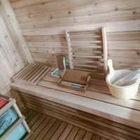 Ganzes festes rotes Zedern-Außenwürfelsauna-Spa im Gartenwürfel-Sauna raum