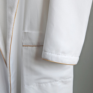 Albornoz de Hotel con Cuello Chal y Doble Capa de Felpa, Logotipo Personalizado Bordado, Ropa de Baño de Lujo para Spa de Cinco Estrellas - Product Image 5