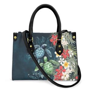 Prix populaire filles fourre-tout pochette sacs à main pour femmes <span class=keywords><strong>fleur</strong></span> d'hibiscus hawaïen avec <span class=keywords><strong>tatouage</strong></span> tortue de mer imprimer sacs à bandoulière cadeau - Product Image 2