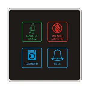 86 Style LED Doorplate Touch Doorbell DND MUR LOGO Room Number Sign Electronic Doorplate Do Not Disturb Room Status Switch Smart