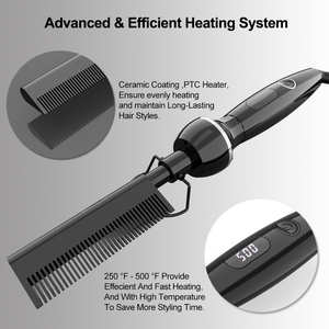 Professional Electric Hot <b>Comb</b> for African Hair & Wigs LCD Ceramic Anti-Scald Hair Straightener <b>Comb</b> Bulk - Product Image 3