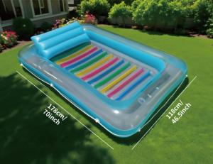 Tumbona inflable grande y cómoda para <span class=keywords><strong>piscina</strong></span>, tumbona colorida con almohada y portavasos para adultos, alfombrilla para <span class=keywords><strong>piscina</strong></span> para fiesta - Product Image 6