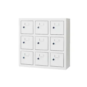 9-DOOR kim loại điện thoại di động điện thoại Sạc lưu trữ Locker Key khóa tủ thép với chức năng nộp hồ sơ - Product Image 1