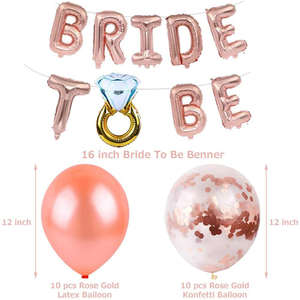 Voile de mariée en or Rose, ballon en or rose, enterrement de vie de jeune fille - Product Image 3