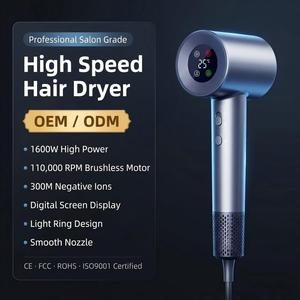 Secador de <span class=keywords><strong>Pelo</strong></span> Iónico Profesional con <span class=keywords><strong>Plancha</strong></span> y Difusor, Alta Velocidad 1600W, Secador de Viaje para Hotel y Salón de Belleza - Product Image 1