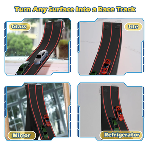 Piste de course flexible pour enfants avec ventouses, 4,5 m, murale, avec 2 petites voitures incluses - Product Image 3