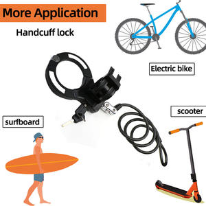 Câble antivol pour vélo en acier, menottes <span class=keywords><strong>de</strong></span> 1,1 m, câble pour vélo, scooter électrique pliable, serrure à clé avec menottes - Product Image 3