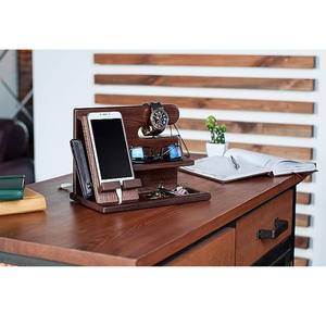 محطة لرسو السفن للهاتف من خشب الجوز الطبيعي من النوع القائم سهلة التركيب - Product Image 2