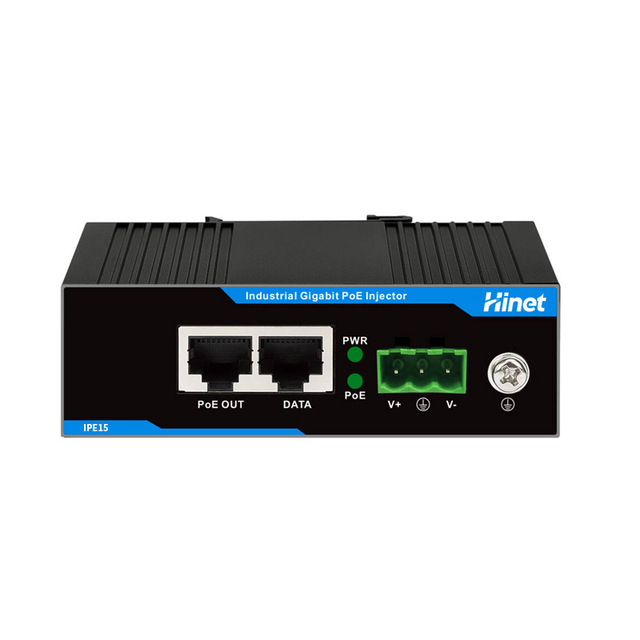 Industrial Single Port 15W IEEE8023af PoE Injector DIN Rail Gigabit Power Over Ethernet Adapter for IP Camera WiFi AP Phone