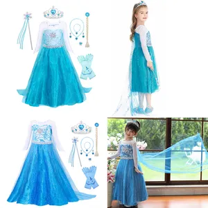 Vestido de princesa elsa para meninas, vestido de princesa para meninas, dia das bruxas, aniversário, fantasia chinesa para crianças, 2023