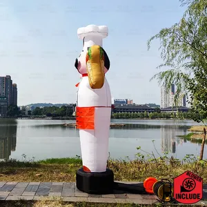 Khổng lồ lớn Inflatable Inflatable không khí vẫy tay người tuyết thực phẩm đầu bếp Santa Claus không khí bầu trời ống vũ công bóng bay - Product Image 4