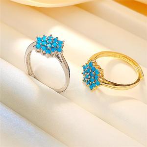 Anello regolabile a forma di fiore colorato con apertura, design alla moda, gioiello da indossare tutti i giorni per le donne - Product Image 6