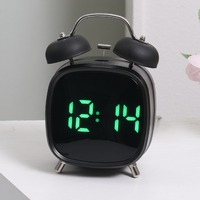 Réveil en métal multifonctionnel GH8032, grand réveil numérique à LED avec sonnerie extra forte, mode snooze pour chevet, bureau, maison, bureau