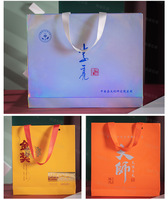 Sacs cadeaux en papier de luxe recyclables avec logo personnalisé, design à fond large, pour l'emballage de cosmétiques, de bijoux, la promotion, les supermarchés