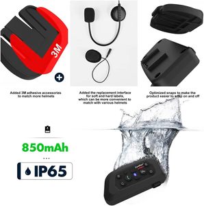 Intercomunicador Para Moto Bluetooth, 2-cách xe máy Mũ bảo hiểm <span class=keywords><strong>intercom</strong></span> interphone, tự động trả lời, GPS bằng giọng nói hướng dẫn - Product Image 4