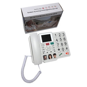 Téléphone d'appel d'urgence 4G pour personnes âgées 5 cadrans rapides Bouton rouge SOS Emplacement SIM unique Téléphone <span class=keywords><strong>fixe</strong></span> sans fil - Product Image 2