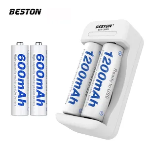 Beston เครื่องชาร์จแบตเตอรี่อัจฉริยะ2ช่อง USB,สำหรับเครื่องชาร์จแบตเตอรี่ AA AAA Ni-MH