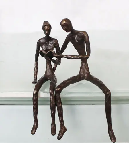 Sculptures en fonte pour garçon et fille, statue en métal bronze, pour la saint-valentin, cadeau de mariage, pour décoration de maison et de bureau