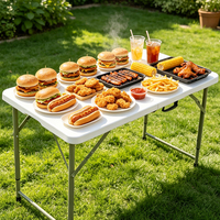 Table pliante facile à assembler pour événements en plein air, fête d'anniversaire, table pliante en plastique