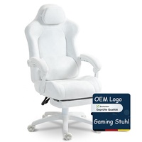 Chaise de bureau de direction ultime, confortable, économique, entièrement blanche, avec vérin à gaz, pour le bureau à domicile, pour PC, jeux, ordinateur