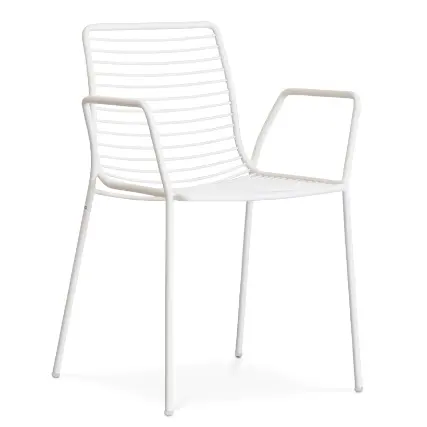 Ticari mobilya beyaz toz boya metal tel kafe sandalyesi