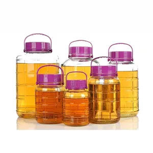 Glass Large Fermenting Pickles Jug With Handle And Lid 1L 2L 3L 5L 10L 12L 16L 20L Water Bottle For Juice Milk