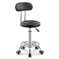 Tabouret roulant central à dossier avec repose-pieds, chaise de bureau réglable en hauteur, pivotante, avec roues, pour ordinateur à la maison