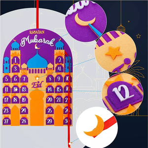 Factory Wholesale <strong>2022</strong> Ramadan <strong>Advent</strong> <strong>Calendar</strong> Eid <strong>Calendar</strong> Countdown <strong>Calendar</strong> Eid Mubarak Hanging Felt for <strong>Kids</strong> Eid Gifts - Product Image 3
