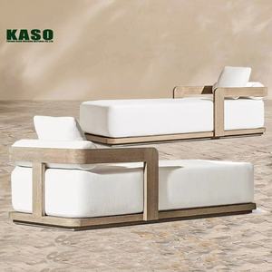 كرسي استرخاء لحمام السباحة بالفنادق، سرير شمس خارجي للحدائق، كرسي استلقاء مقاوم للماء، كرسي استرخاء من الألومنيوم والراتان والخشب الساج - Product Image 6