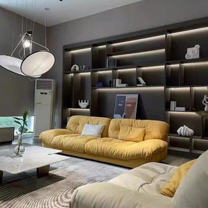 इतालवी लक्जरी Livingroom सोफे साबर कपड़े असबाबवाला गुच्छेदार आधुनिक <span class=keywords><strong>3</strong></span> तीन सीटों वाले सोफे Settee सोफे - Product Image 5