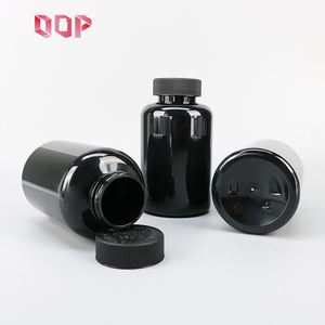 Botellas de aceite de pescado PET con logotipo personalizado de 2oz 5oz 6oz 7oz 8oz, frasco de plástico negro para cápsulas farmacéuticas con tapas a prueba de niños. - Product Image 6