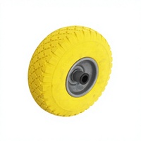 Roue en mousse PU 3.00-4, roue pleine anti-crevaison, jante en acier peinte en blanc, pour tondeuse à gazon, tracteur de jardin, chariot