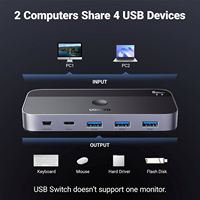 UGREEN-Commutateur USB pour PC, ordinateur portable, clavier, souris et webcam, partage de 4 ports USB